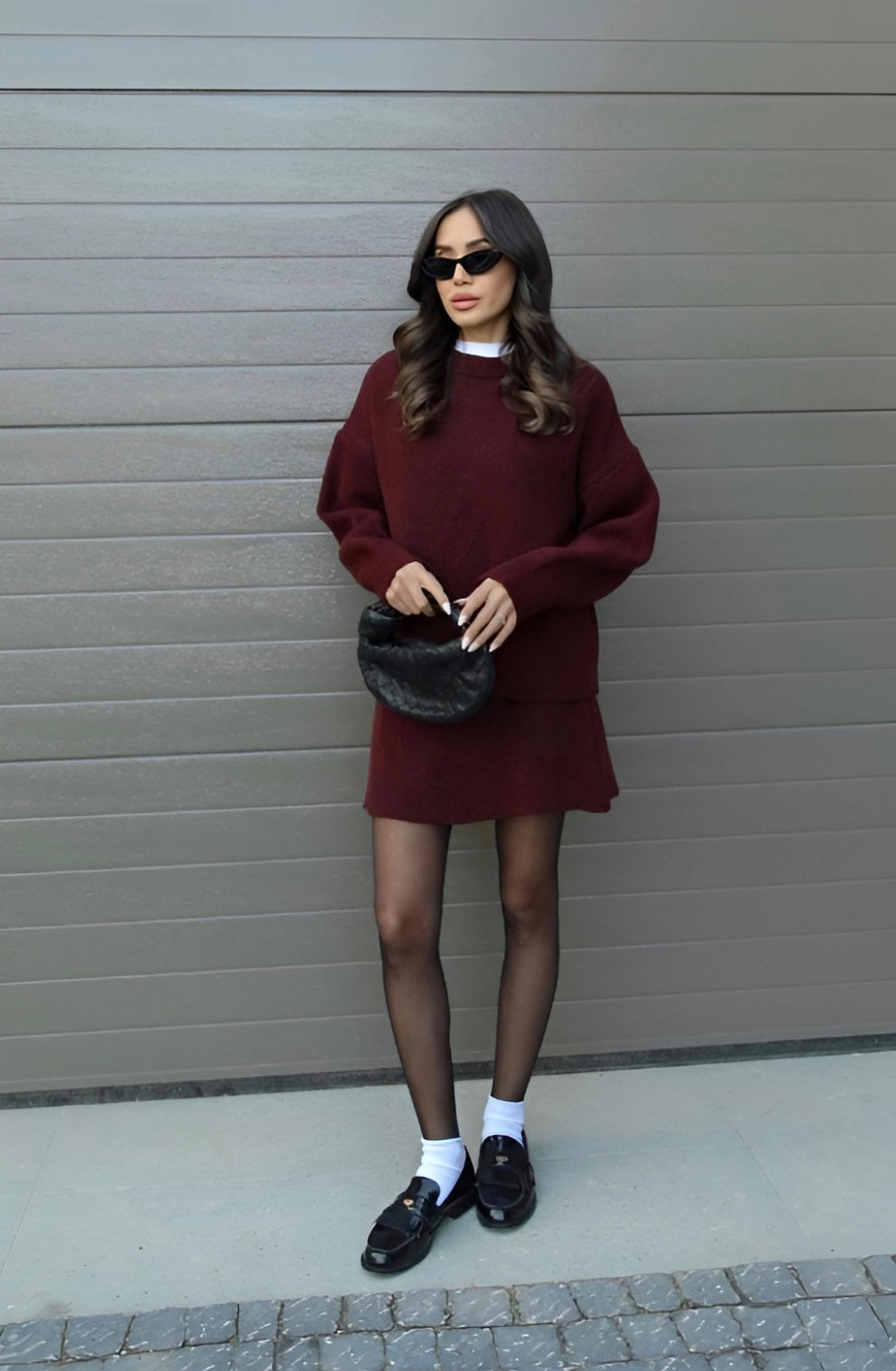 Lia™ Casual College Style Knit Skirt Set