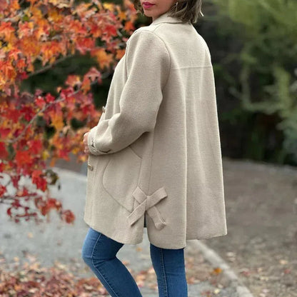 Jas™ Wool Coat with Casual Bow