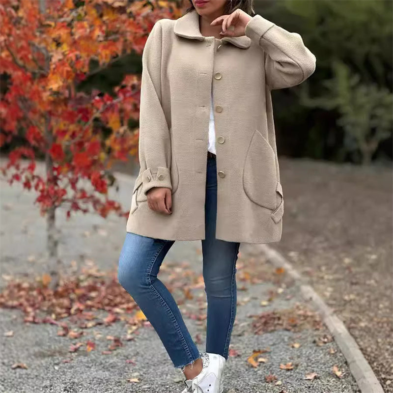 Jas™ Wool Coat with Casual Bow